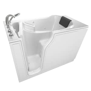 Gelcoat Premium Series 52 in. x 30 in. Left Hand Walk-In Whirlpool Bathtub in White
