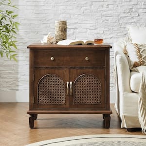 Gunther Walnut Traditional 27 in. Tall Nightstand with Built-in Power Outlet