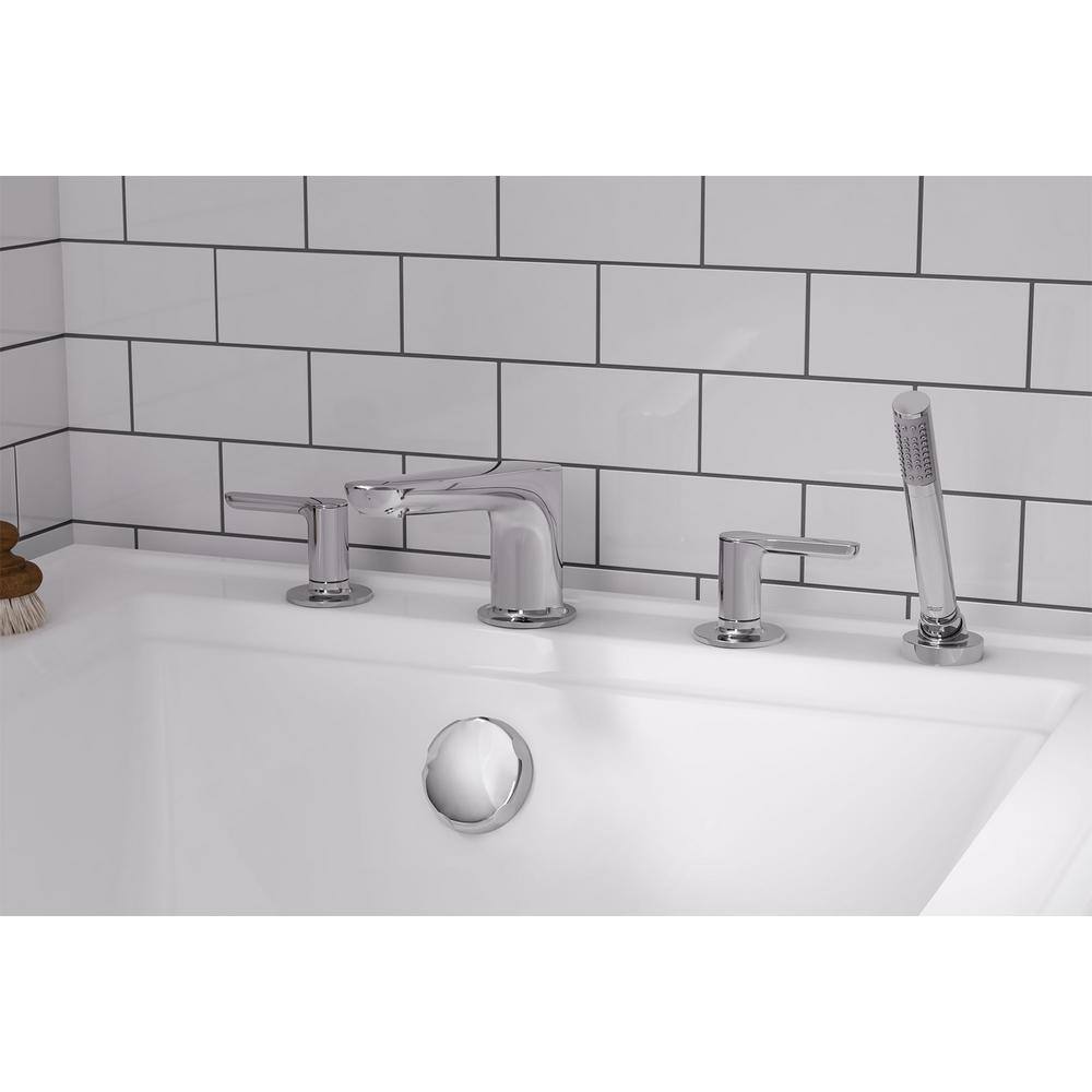 Studio S Polished Chrome 2-Handle Deck-Mount Roman Tub Faucet with Hand Shower