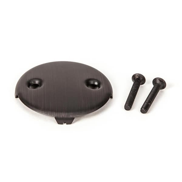 PF WaterWorks Universal Bath Tub/Bathtub Drain Double/Two (2) Hole Overflow Face Plate with Matching Screw in Oil Rubbed Bronze