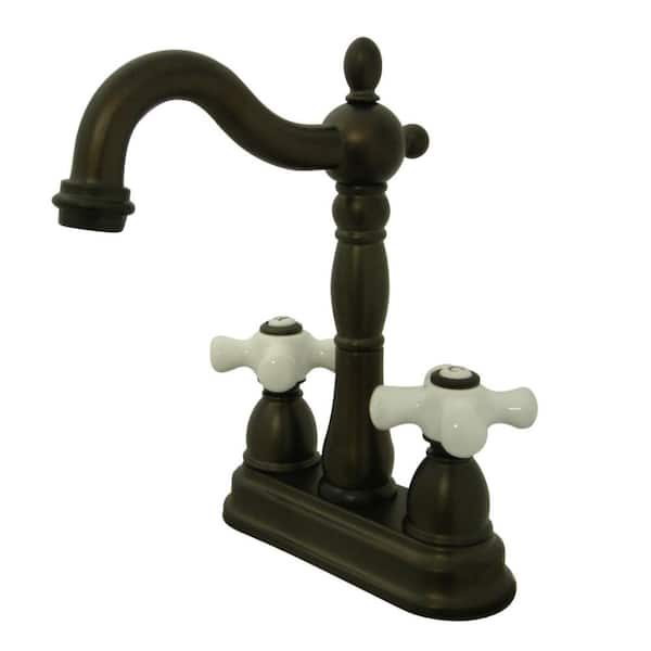 Kingston Brass Heritage 2-Handle Bar Faucet in Oil Rubbed Bronze