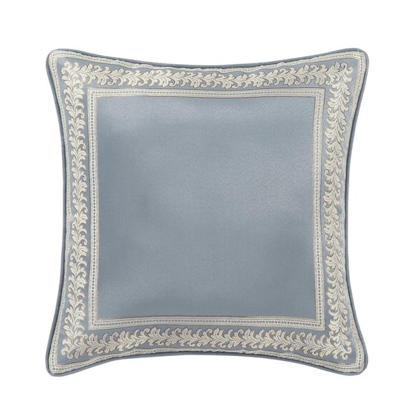 J QUEEN NEW YORK INC Lorenzo Blue Polyester Damask 18" Square Decorative Throw Pillow 18 In. L X 18 In. W