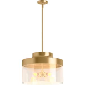 Purist 4-Light Brushed Moderne Brass Standard Pendant Light