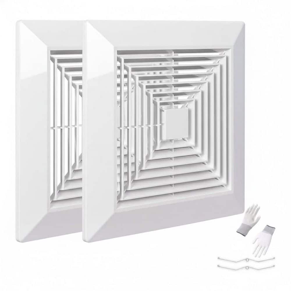 Bathroom Exhaust Fan Cover White Plastic Spring Grille Square Ceiling Ventilation Quick Disassembly 2 Piece price history on PriceWatchPro