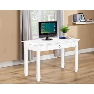 New Classic Furniture Tamarack 44 in. Rectangle White Wood Desk with 1 Drawer
