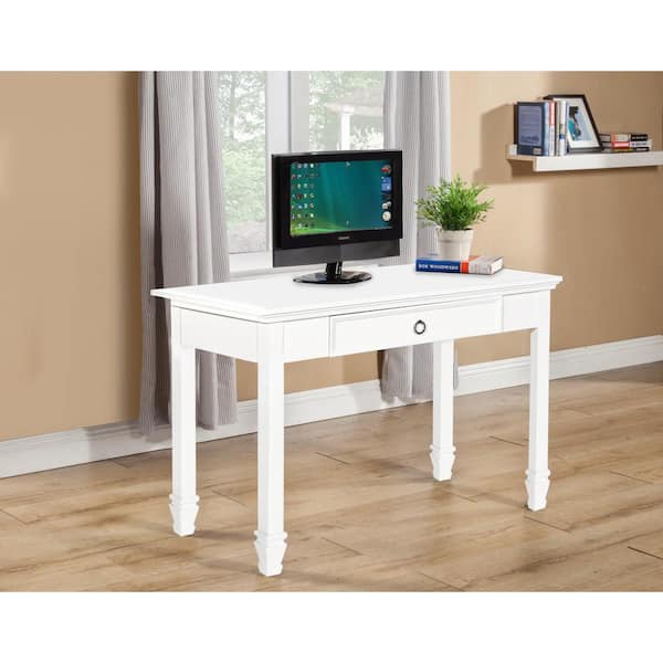 NEW CLASSIC HOME FURNISHINGS New Classic Furniture Tamarack 44 in. Rectangle White Wood Desk with 1 Drawer