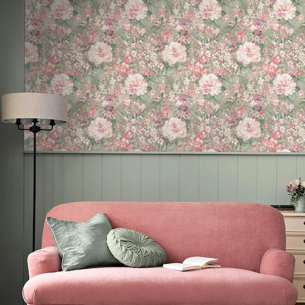Laura Ashley Mayville Hedgerow Green Wallpaper