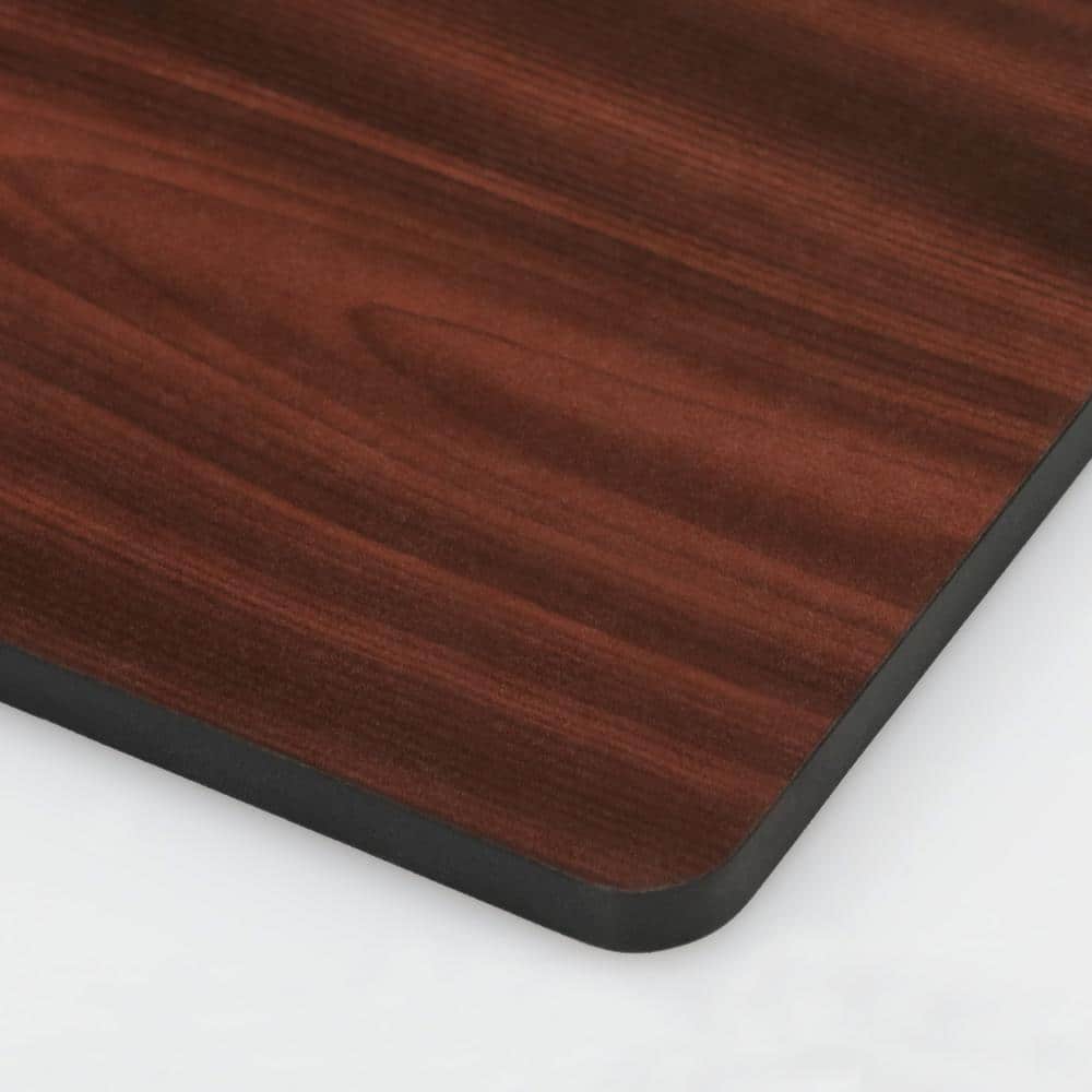 Compact Modern Dark Cherry & Black Square End Table with Shelf