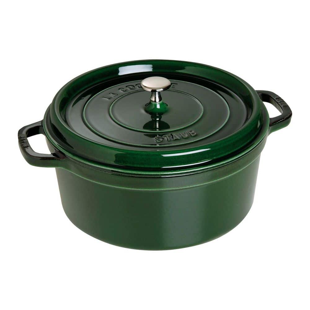 STAUB Cast Iron 7 qt. Round Enameled Cast Iron Dutch Oven - Basil