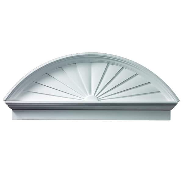 Fypon 54 in. x 21-3/8 in. x 3-1/8 in. Polyurethane Combination Sunburst Pediment