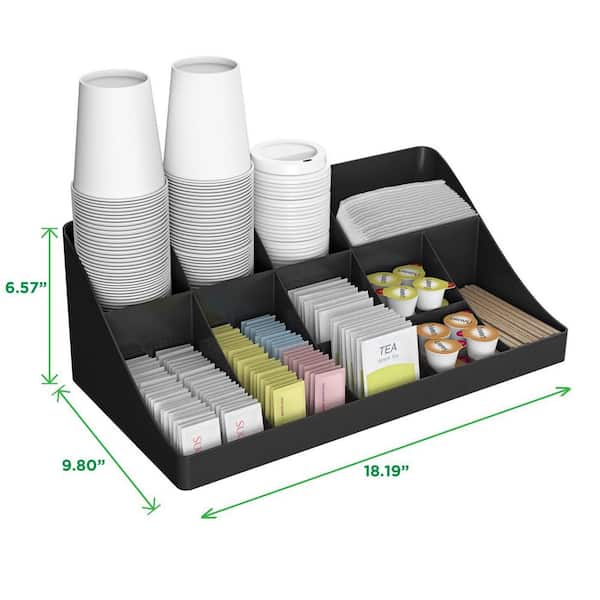 Mind Reader Anchor Collection 6 Compartment 2 Tier Coffee Condiment And Cup  Organizer 11.5 H x 6 325 W x 13 D Black - Office Depot