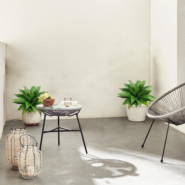 22 in. (Set of 2) Artificial Agave Plant With Ground Spike Fake Agave Plant for Indoor/Outdoor Decor