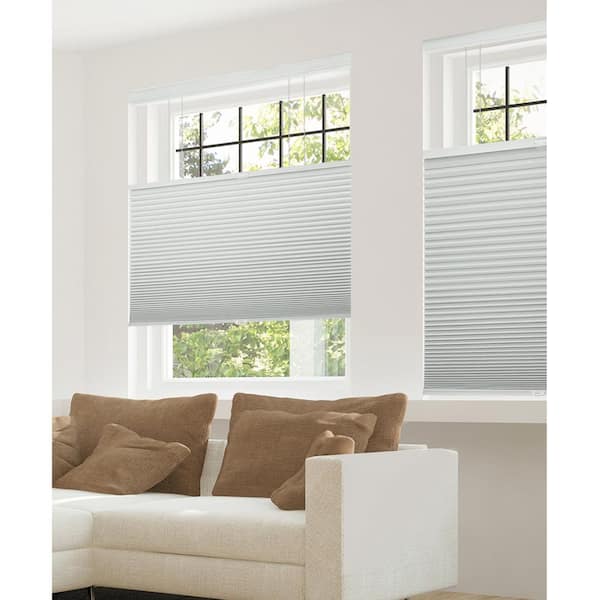 Chicology Cut-to-Width Gray Sheen 9/16 in. Blackout Cordless Cellular Shades - 35.5 in. W x 48 in. L