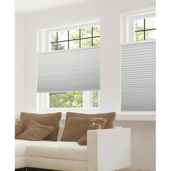 Chicology Cut-to-Width Gray Sheen 9/16 in. Blackout Cordless Cellular Shades - 44 in. W x 48 in. L