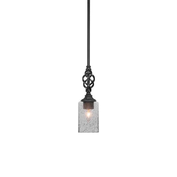 Unbranded Bridgewater 100 W 1-Light Matte Black Standard Mini Pendant Light with Glass Shade
