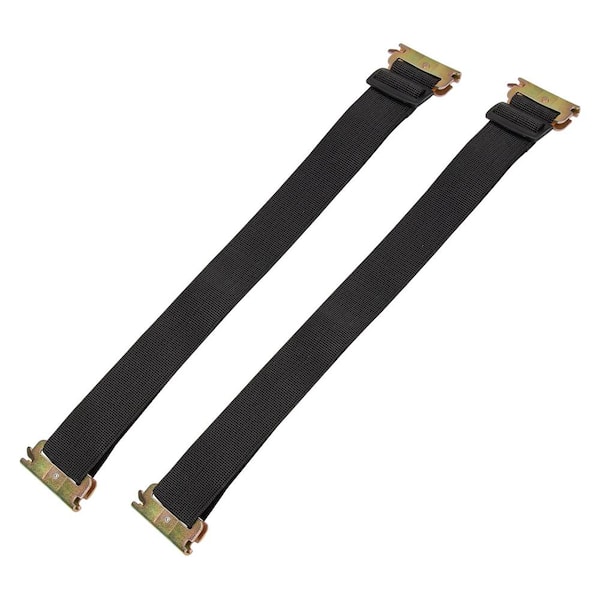22 - 32 in. Black Adjustable Track BungeeX Bungee Strap for E-Track and X-Track - 2 pack