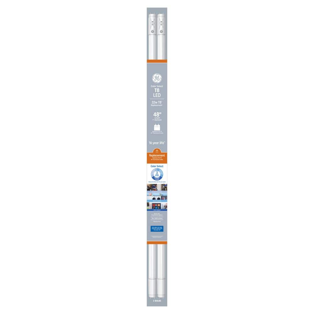 4 ft. 32-Watt Equivalent Cool White T8 Non-Dimmable Linear LED Tube Light Bulb (2-Pack) price history on PriceWatchPro