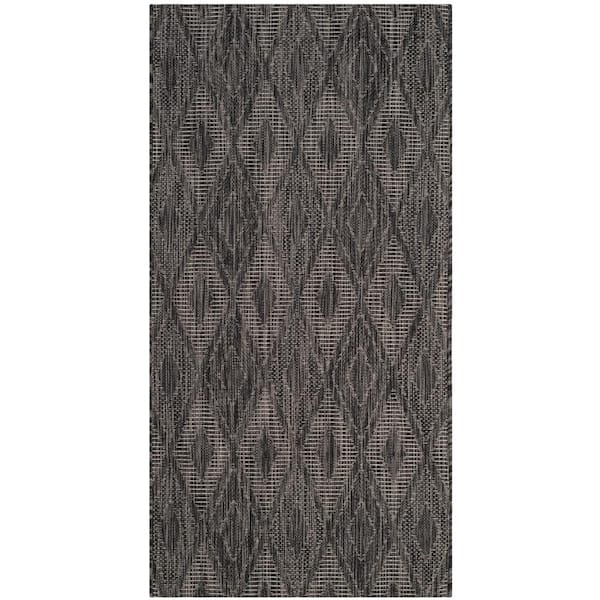 SAFAVIEH Courtyard Black Doormat 3 ft. x 5 ft. Solid Indoor/Outdoor Patio Area Rug
