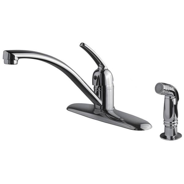 Ultra Faucets Classic II Collection Single-Handle Standard Kitchen Faucet with Side Sprayer in Chrome