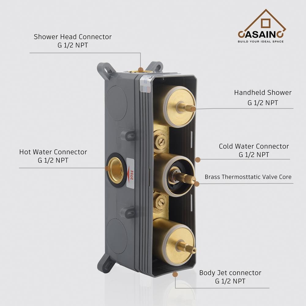 Brushed Gold Stainless Steel Dual Shower System with Handheld