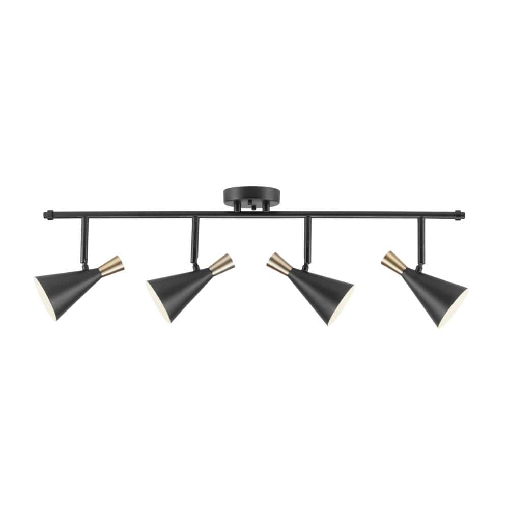 HURYEE Track Lighting Kit, 4 Head Foldable Ceiling Spot Light With GU10