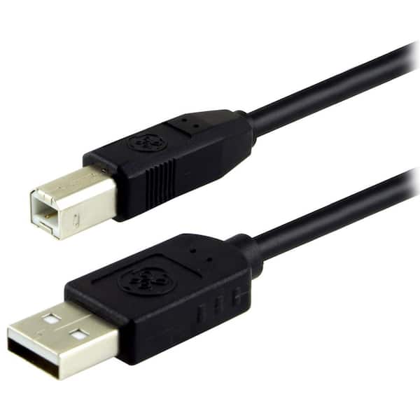 GE 6 ft. USB  Printer Cable, A Male to B Male Cord in Black 33760 - The  Home Depot