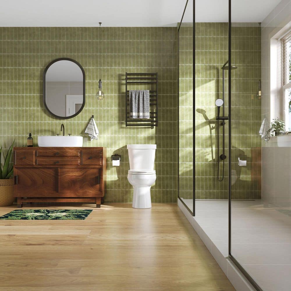 White Round Dual Flush High Efficiency Free Standing Toilet