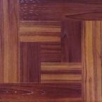 Red Oak Parquet 4 MIL x 12 in. W x 12 in. L Peel and Stick Water Resistant Vinyl Tile Flooring (30 sqft/case)