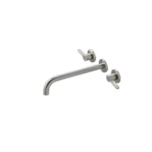 2-Handle Wall Mounted Roman Tub Faucet in Brushed Nickel