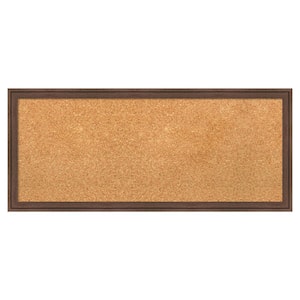 Florence Medium Brown Natural Corkboard 32 in. x 14 in. Bulletin Board Memo Board