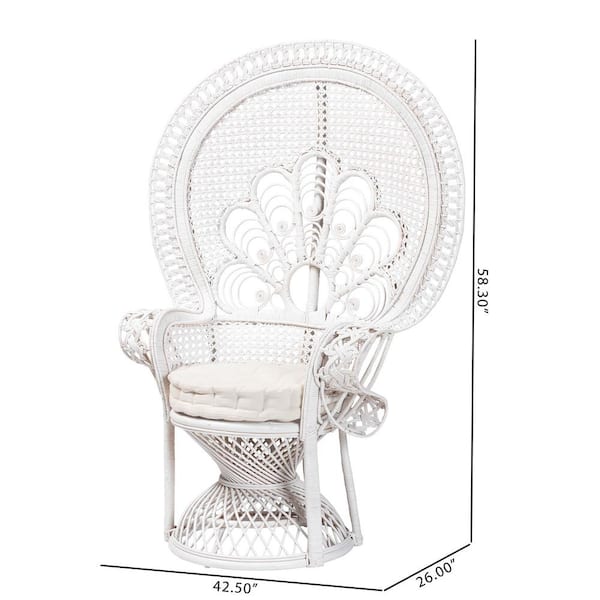 bali pari Ediva White Natural Rattan Arm Chair 238 13392 HD