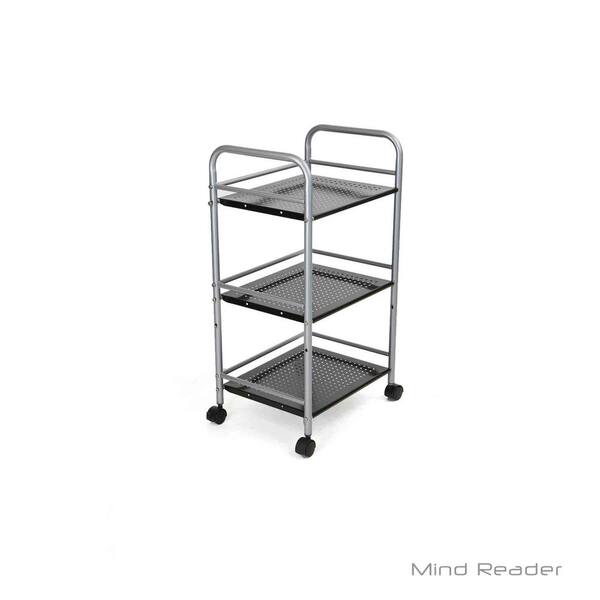 Mind Reader Silver Kitchen Cart with Wheels