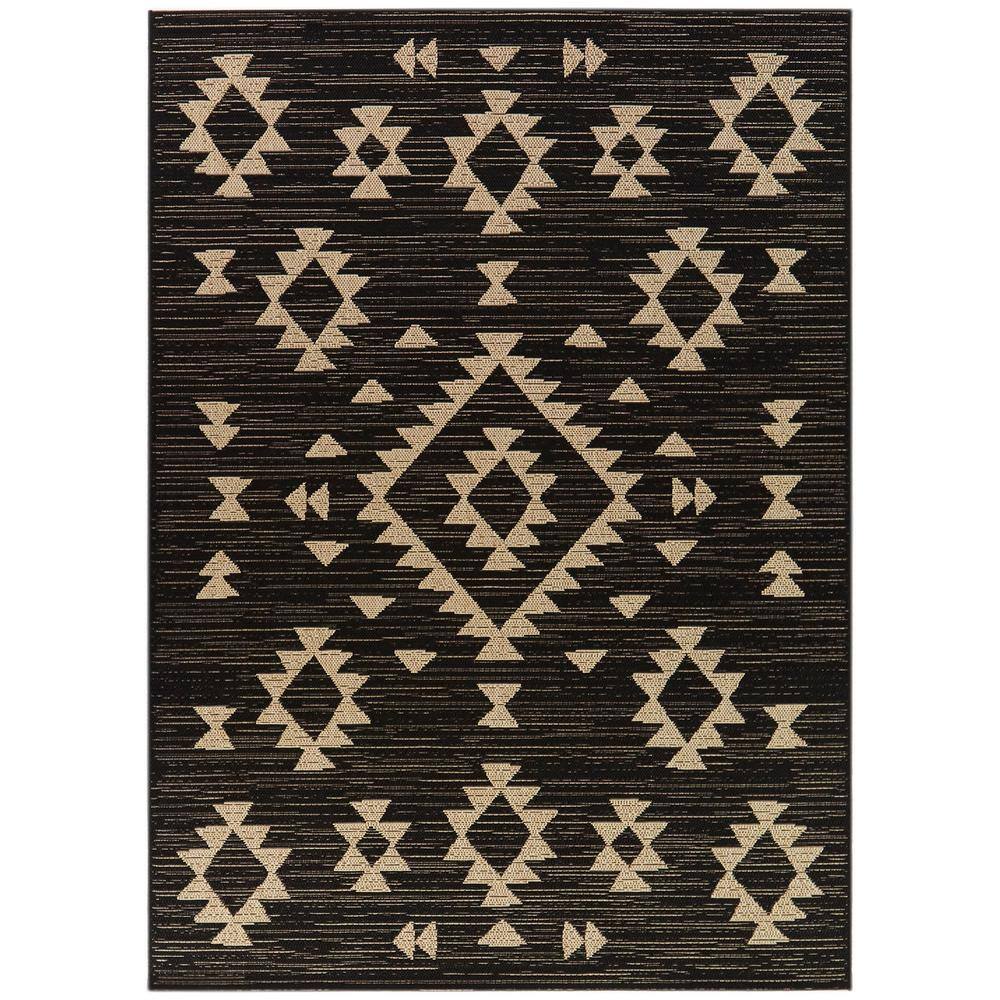 BALTA Ortega Black 5 ft. 3 in. x 7 ft. Indoor/Outdoor Area Rug 3102150 ...