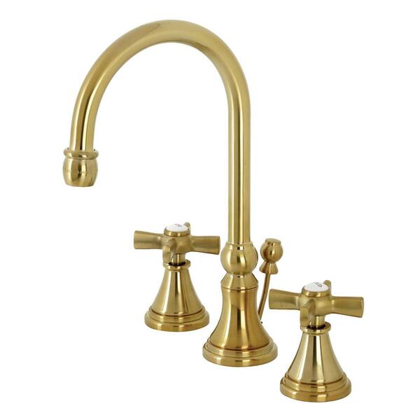 Kingston Brass Millennium 8 in. Widespread 2-Handle Bathroom Faucet in Brushed Brass