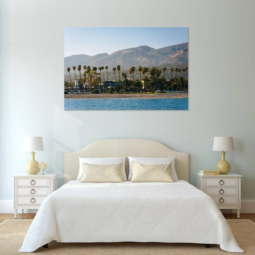 12 in. x 18 in. ""Palm trees and mountains in Santa Barbara, California"" Printed Canvas Wall Art