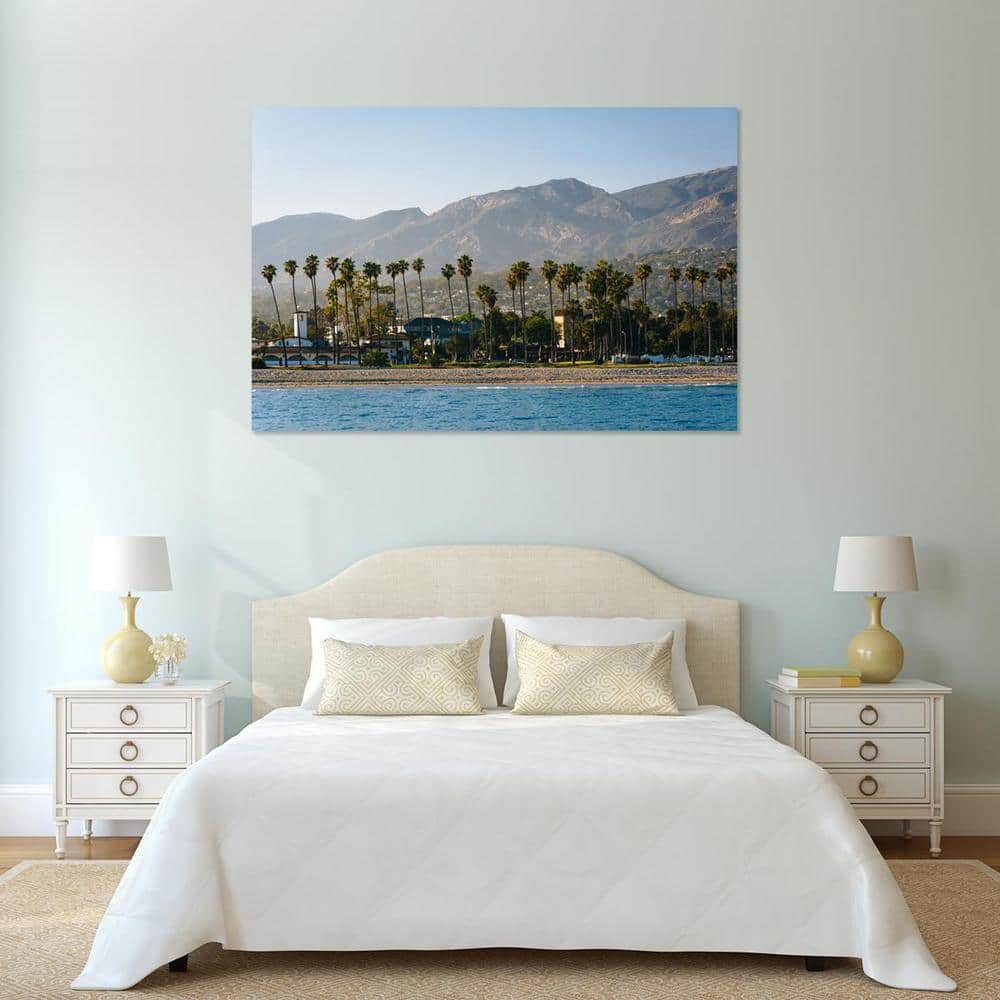 24 in. x 36 in. ""Palm trees and mountains in Santa Barbara, California"" Printed Canvas Wall Art