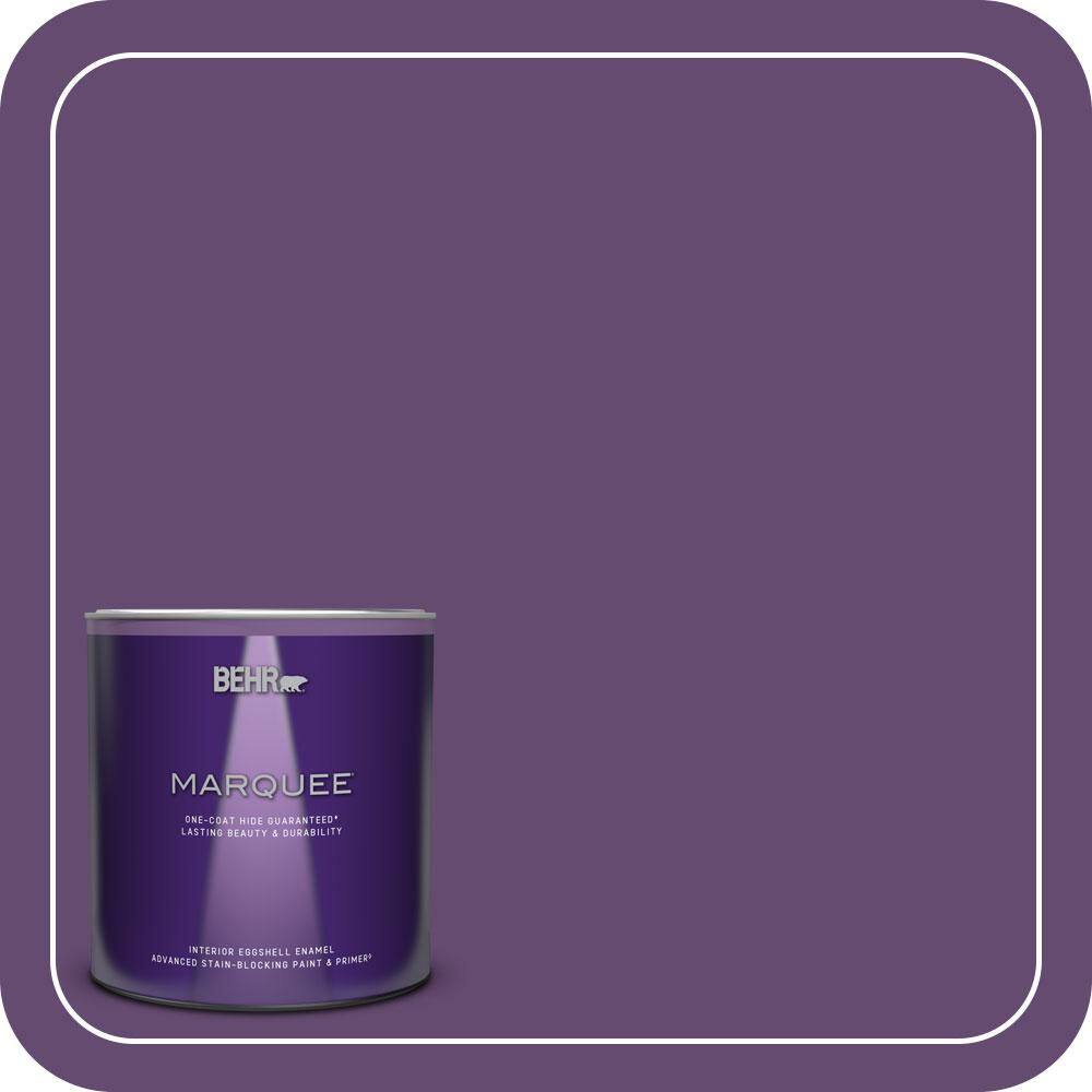 BEHR MARQUEE 1 qt. #S-G-670 Deep Violet Eggshell Enamel Interior Paint ...