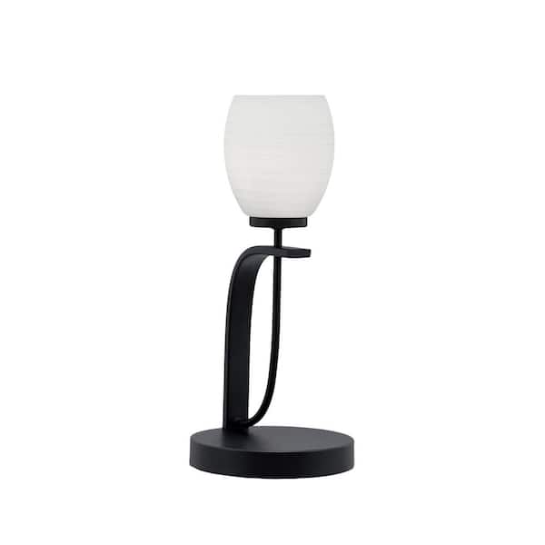 Unbranded Olympia 16.25 in. Matte Black Piano Desk Lamp with White Linen Glass Shade