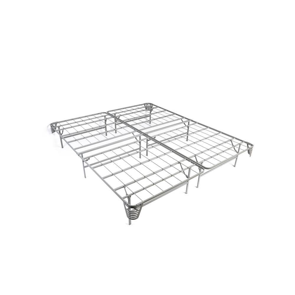 Furniture of America Malfoy Silver California King Full Metal Folding Bed Frame IDFMTFNDCK