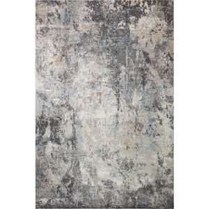 Maeve Silver/Slate 2 Ft. x 3 Ft. Abstract Modern Rug