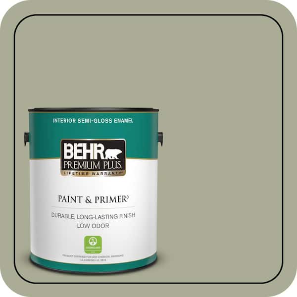 BEHR PREMIUM PLUS 1 gal. #S380-4 Bay Water Semi-Gloss Enamel Low Odor Interior Paint & Primer