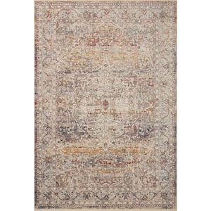 Sorrento Natural/Multi 2 ft. x 3 ft. Oriental Fringe Area Rug