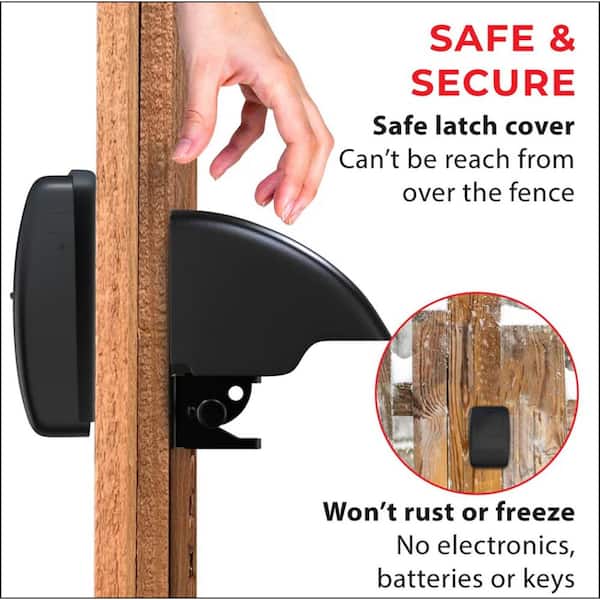 YARDLOCK Keyless Gate Lock Kit, Black