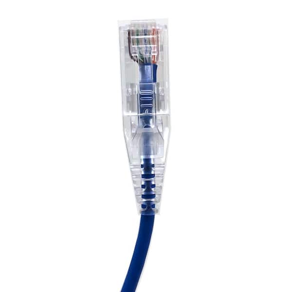 Blue 5-Pack Micro connectors 7 Feet CAT 6A Ultra Slim Patch 28AWG Cable E09-007BL-SL5 