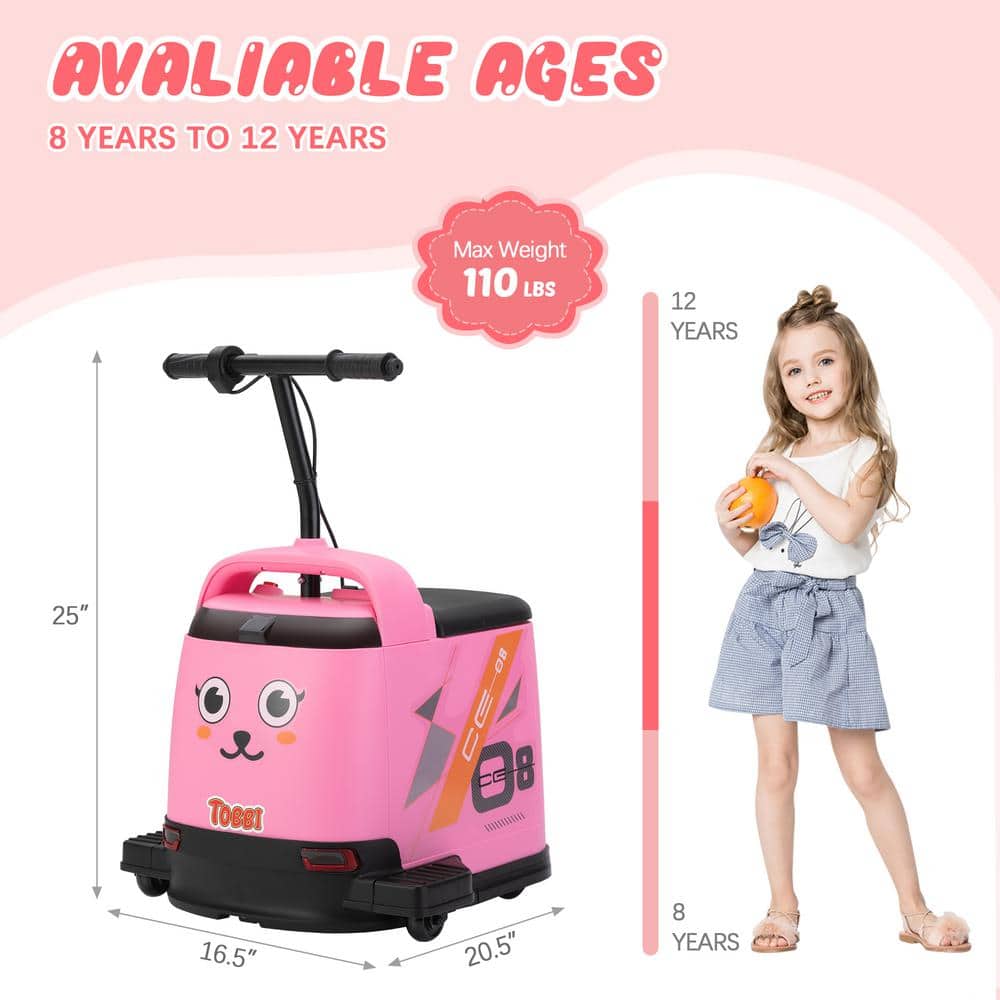 Tobbi 12V Electric Box Car with High-Low Speeds, Variable Speed Throttle, Horn, Music, Battery Powered Ride On for kids 8-12