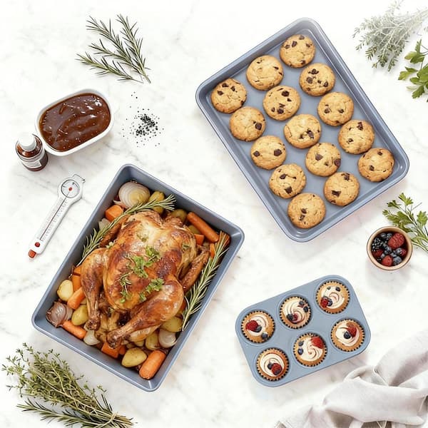 Wudkey 22-Piece Non Stick Bakeware Set, Including Roasting Pan