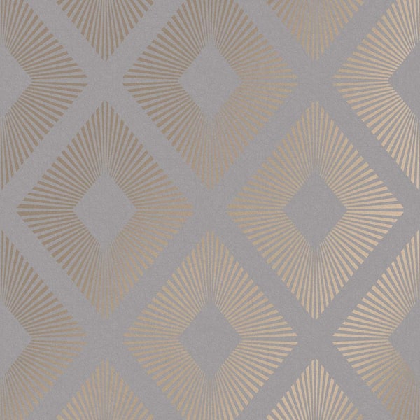 Deco Triangle Grey Wallpaper