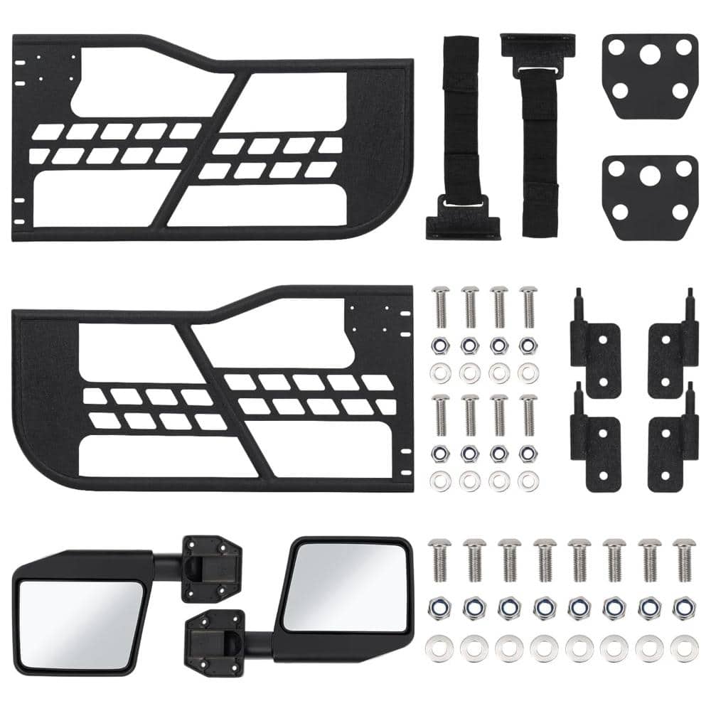 Heavy-Duty Corrugated-style Half Doors with Side View Mirrors for 2018-2025 Wrangler JL 2 Door price history on PriceWatchPro