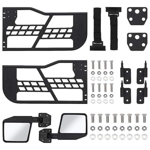 Heavy-Duty Corrugated-style Half Doors with Side View Mirrors for 2018-2025 Wrangler JL 2 Door