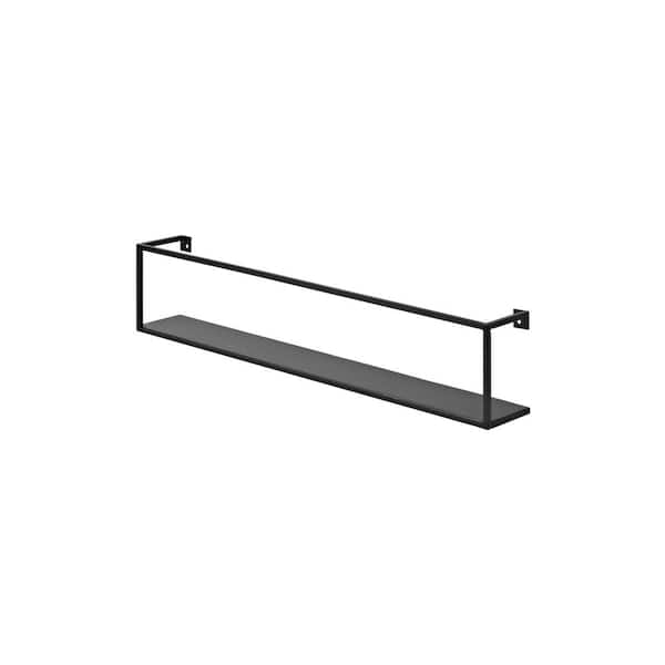 Dolle AQUARIUM 23.6 in. x 3.1 in. x 4.7 in. Black Steel Decorative Wall Shelf with Brackets